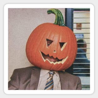 Dwight Pumpkin Head Sticker